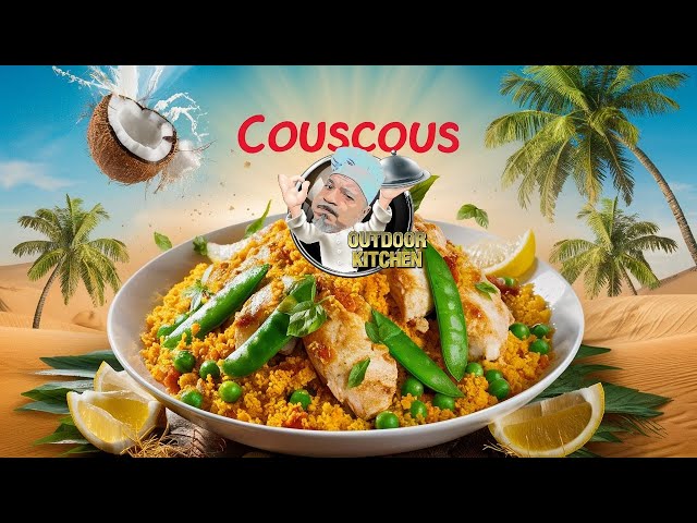 Couscous recipe with chicken and sugar snap peas in coconut curry sauce!