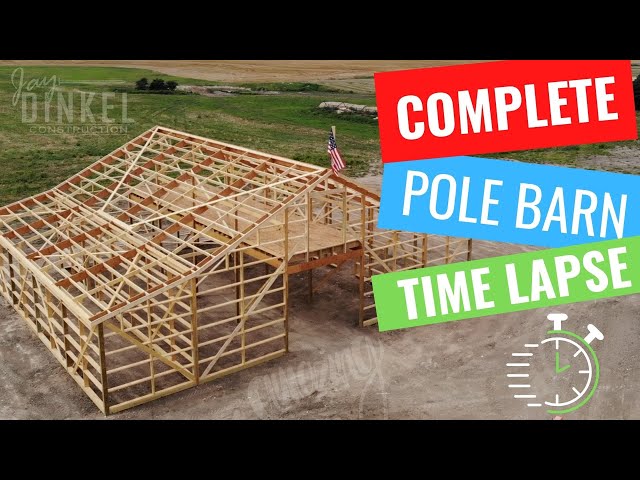 Complete POLE BARN construction TIME LAPSE!!