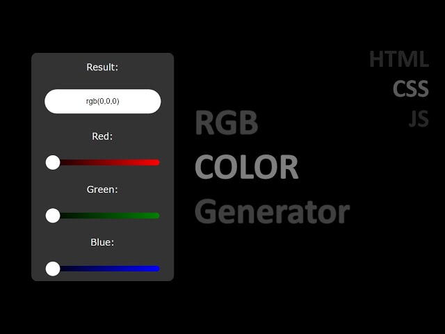 How To Make RGB Color Generator Using HTML + CSS + JS