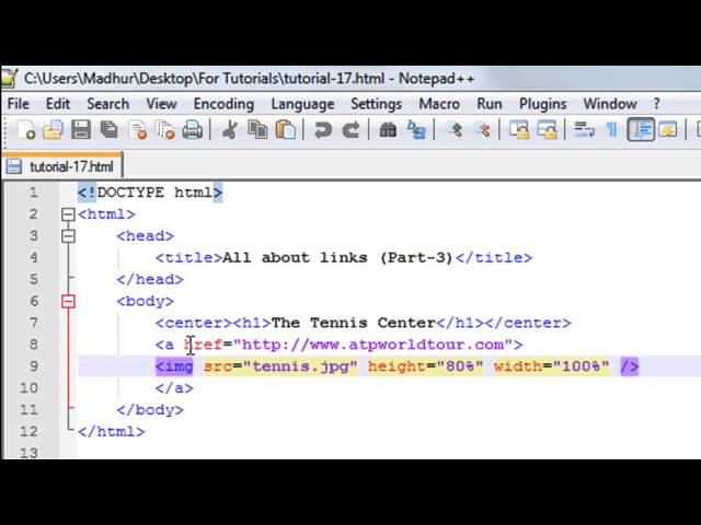 HTML Tutorial - 17: Embedding Links Under Images