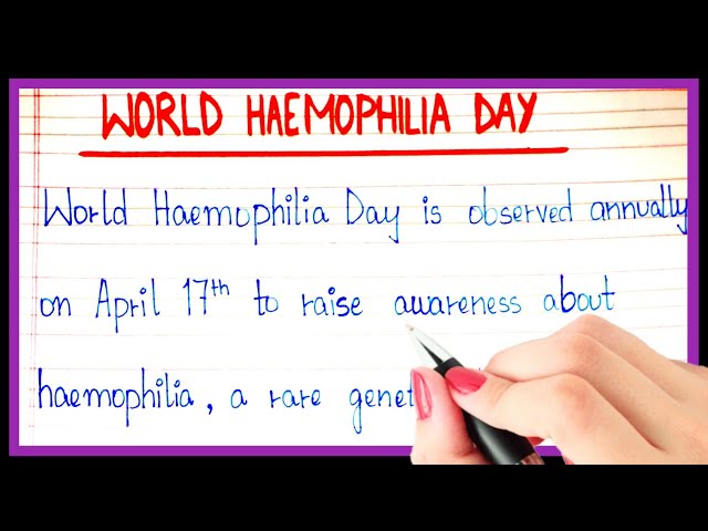 Essay on World Haemophilia Day in English | World Haemophilia Day par essay English mein