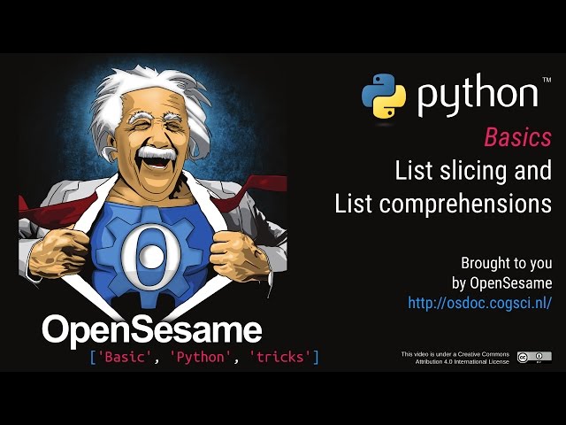 Basic Python tricks: List slicing and list comprehensions