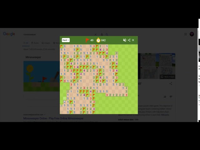 Google Minesweeper (Hard) in 98 Seconds