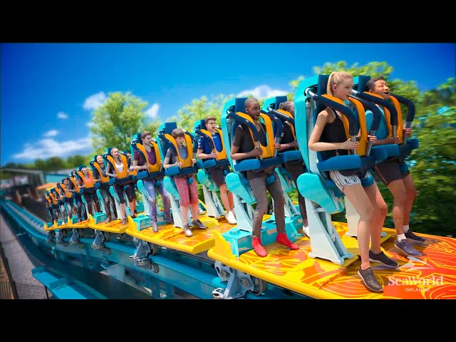 Pipeline: The Surf Coaster! SeaWorld Orlando 2023 Roller Coaster!