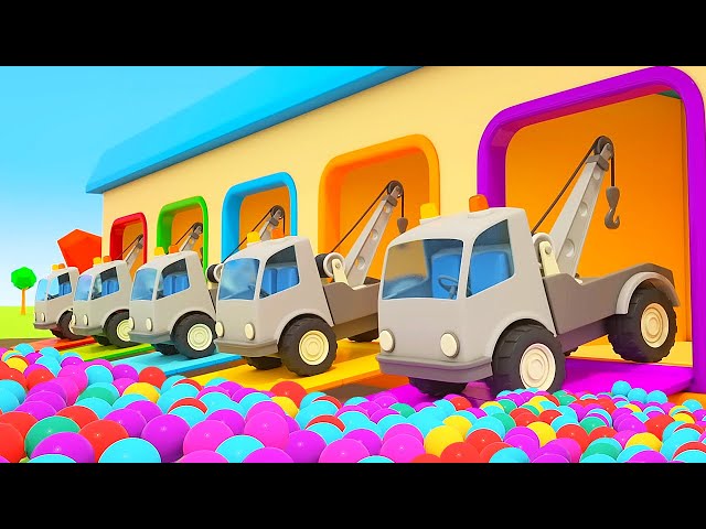 Helper Cars & the colored tow trucks for kids. New full episodes of car cartoons for kids.