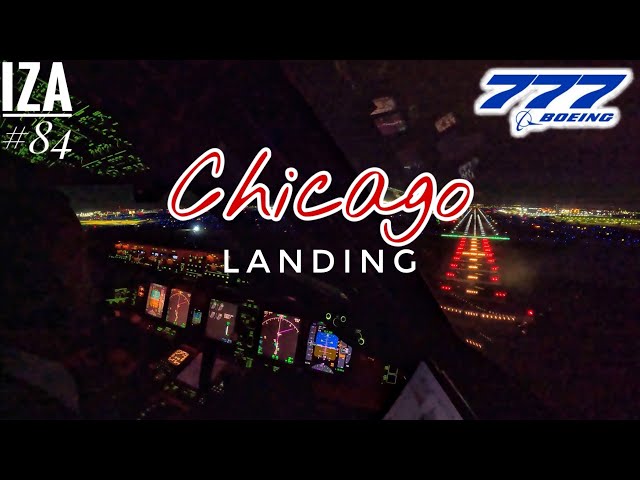 B777 ORD 🇺🇸 Chicago | LANDING 10C | 4K Cockpit View | ATC & Crew Communications