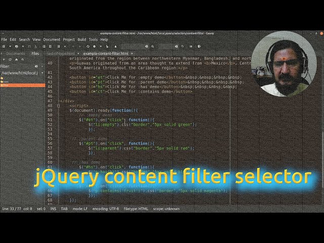 jQuery content filter selector