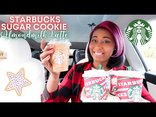 NEW Starbucks Sugar Cookie Almondmilk Latte Review | Starbucks Holiday Drinks 2021