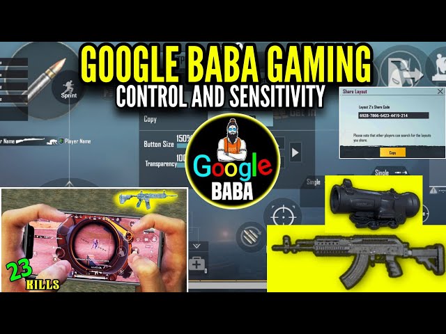 Google Baba New 4 Finger Control Setup  And Sensitivity 2021|| PUBG MOBILE || Blazed Gaming