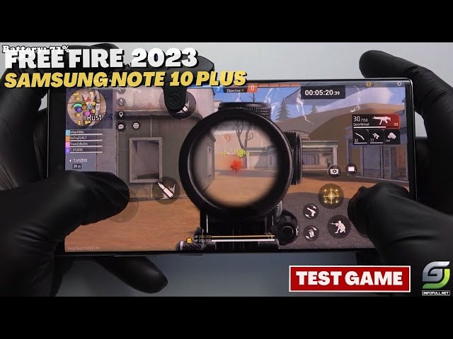 Samsung Note 10 Plus test game Free Fire 2023
