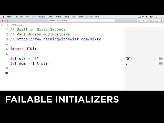 Failable initializers – Swift in Sixty Seconds