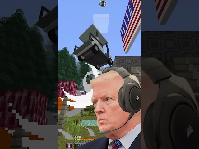 Trump Drives Golf Cart in Minecraft #presidents #funny #memes #shorts #minecraft #golf