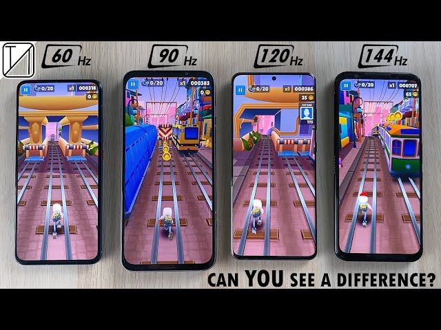 [Slow Motion] 144Hz vs 120Hz vs 90Hz vs 60Hz - Smartphone Screen Refresh Rate Comparison