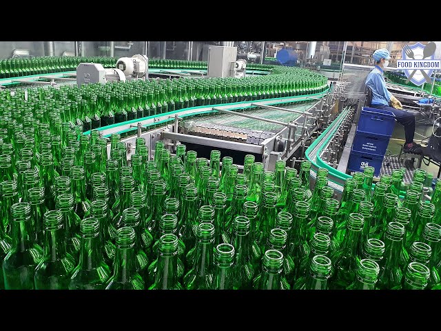 Production of 20 bottles per second! Korea's most popular alcohol (soju) mass production factory