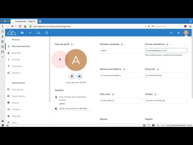 Nextcloud 15...18 - Configure the cloud for sharing and notification