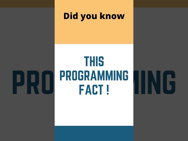 Programming Facts #1 #programming
