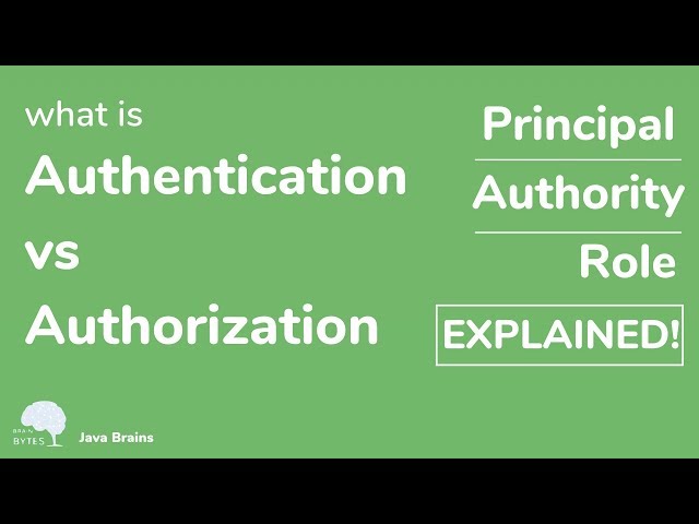 Five Spring Security Concepts - Authentication vs authorization - Java Brains Brain Bytes