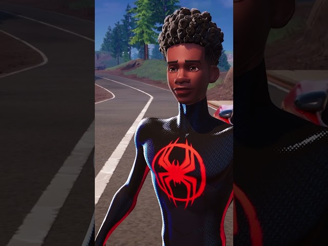 Spider-man faces of with SHREDDER in a crazy car chase.. #fortnite 0497-9005-7329