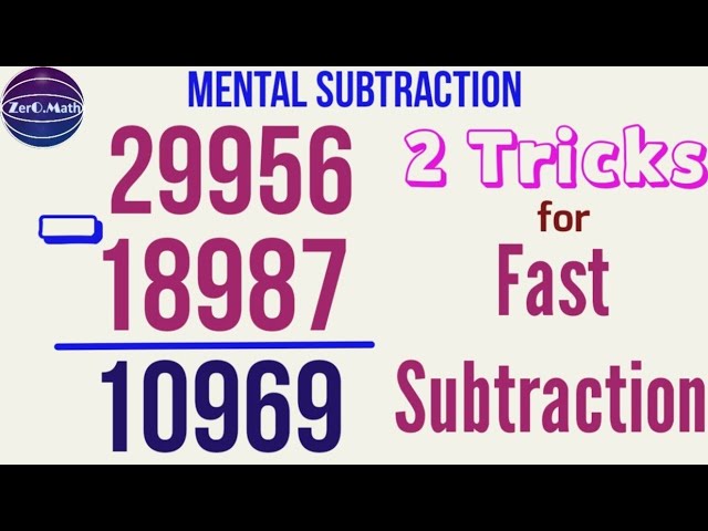 Subtracting - Large numbers | subtraction without borrowing | How to subtract | Zero Math