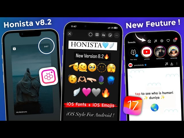 HONISTA 8.2 iPhone STORY 🔥 | iOS EMOJIS + iOS FONTS | iOS Instagram & NEW FEATURES | HONISTA 2024