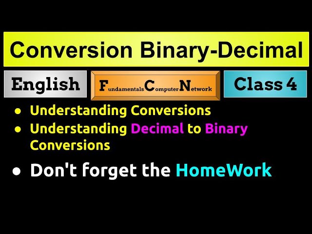 #4 FCN Conversion Decimal to Binary in English | Huzefa #networking #computernetwork