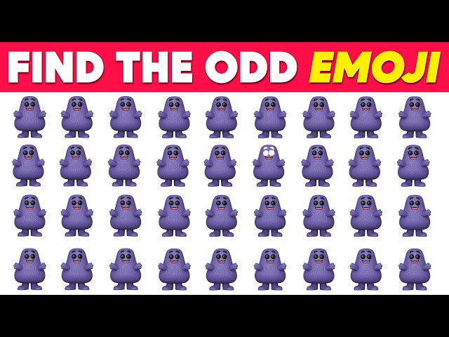 Spot the Odd One Out Grimace Shake Emoji | Guess The Emoji