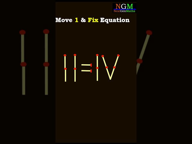 #shorts #trending #education  #matchstick  PUZZLE 127 Move 1 Match Stick & Correct The Equation