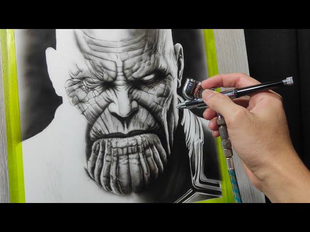 Not using Stencil Airbrush Painting | Timelapse