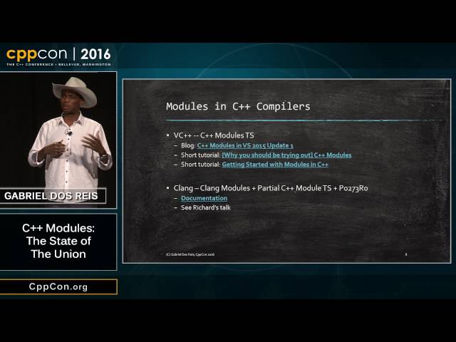 CppCon 2016: Gabriel Dos Reis “C++ Modules: The State of The Union"