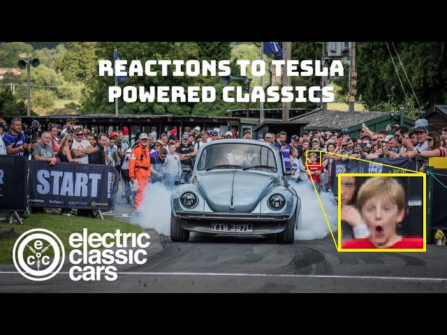 TV and Youtube stars react to driving electric classic cars.