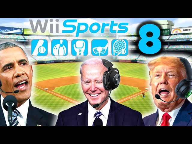 US Presidents Play Wii Sports Baseball 8