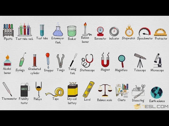 Laboratory Equipment Vocabulary Words List in English