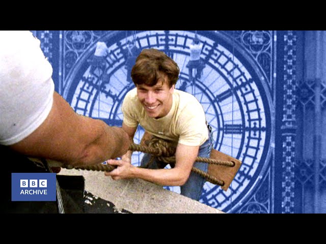 1980: PETER DUNCAN cleaning Big Ben is NERVE-WRACKING | Blue Peter | Classic BBC clips | BBC Archive