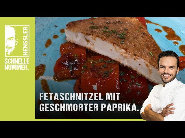Schnelles Fetaschnitzel mit geschmorter Paprika Rezept von Steffen Henssler