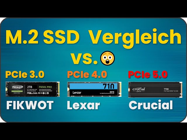M.2 SSD PCIe 5.0 vs PCIe 4.0 vs PCIe 3.0 | Vergleich mit Crucial, Lexar, FIKWOT & Samsung