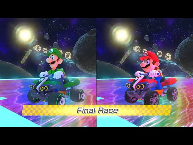 Mario Kart 8 Deluxe | 2 player (Luigi vs Mario) | 50 CC | Wave 3 Track