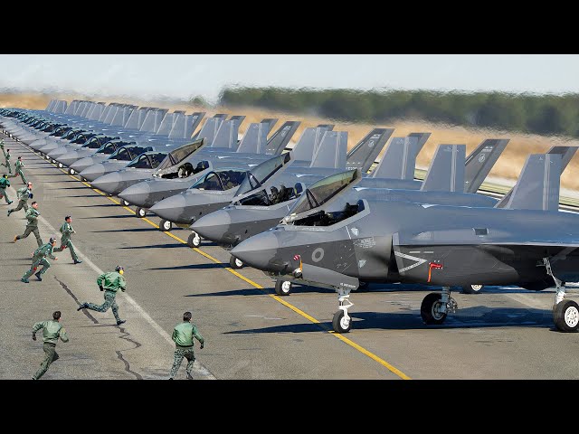 Skilled US Pilots Rush to Their Stealth Jets & Take Off One by One at Full Throttle