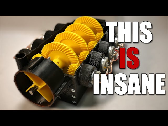 Extremely Powerful 3D Printed Gearbox & Water Pump - Eight Electric Motors
