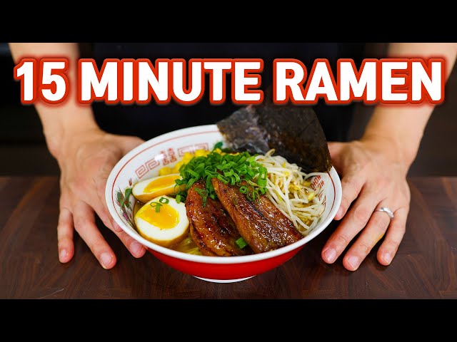 15 Minute Homemade RAMEN! Easy Miso Ramen Recipe!