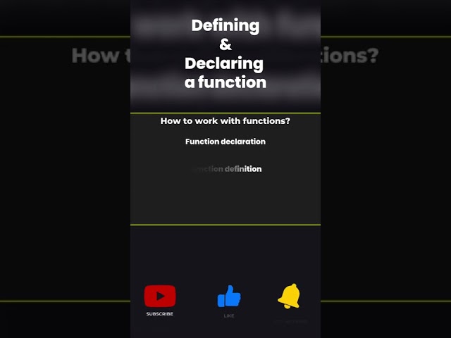 Defining  Declaring a function #function #declearing a function