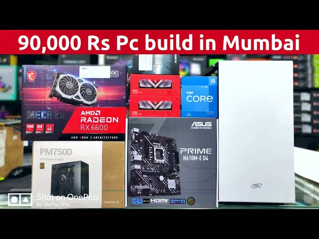 90,000 Rs Gaming Pc Build with RX 6600 in Mumbai | Green Apple Compunet