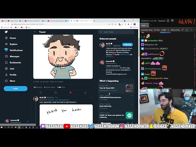 Lilypichu does amazing art of hasan only to get ruind by his fans (LOL)