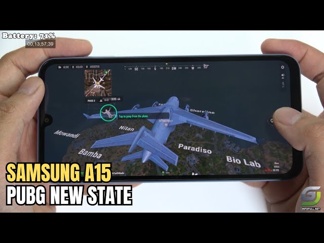 Samsung Galaxy A15 test game PUBG NEW STATE 90 FPS