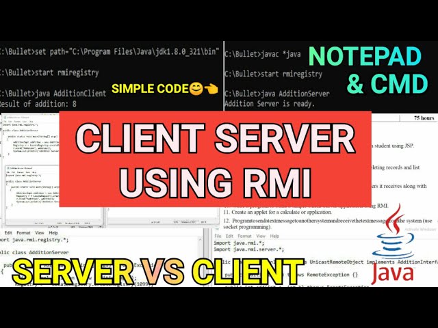 Write a Program to Build a Simple Client Server Application Using RMI |Remote Method Invocation |RMI