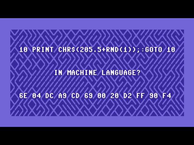 Machine Language 10 PRINT Size-Optimized for Commodore 64
