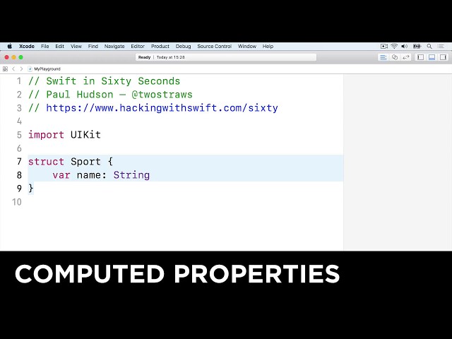 Computed properties – Swift in Sixty Seconds
