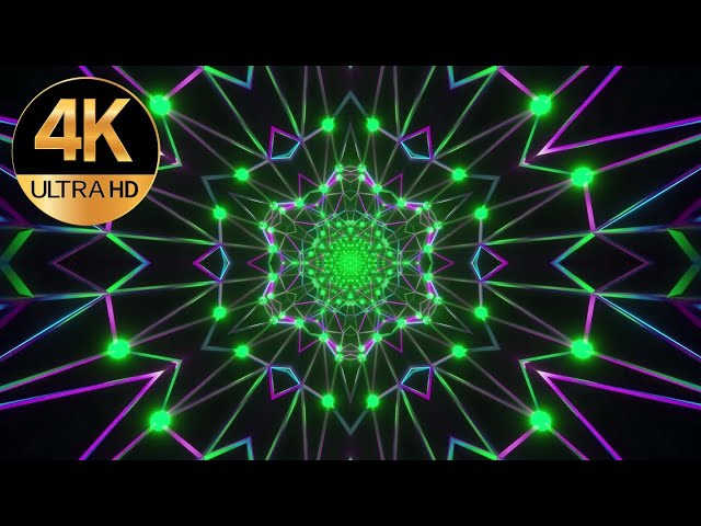 10 hour 4k Psychedelic Visual Meditation background colorful neon light tunnel, tv screensaver,