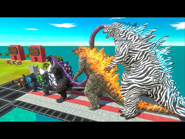EVOLUTION of Zebra GODZILLA Size Comparison vs Team Dark GODZILLA 2014 x KONG x MECHAGODZILLA 2021