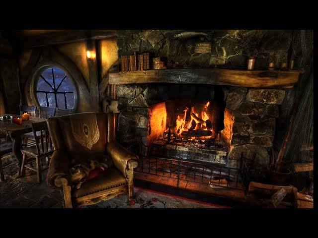 SHIRE Fireplace* Relaxing Sleep Melodies from Lord of the Rings & Hobbit  | 10 Hours