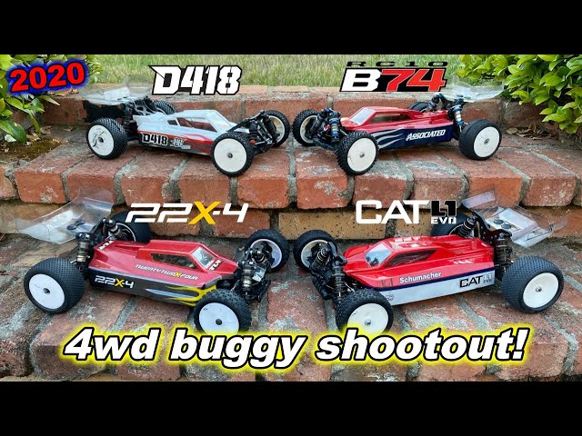 4wd buggy shootout! TLR 22X-4, Schumacher CAT L1 Evo, HB Racing D418, Team Associated B74 (2020)